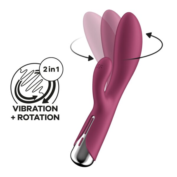 VIBRADOR SPINNING RABBIT 1 ROJO SATISFYER - Imagen 8