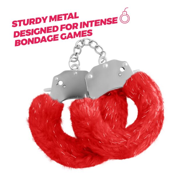 SPANGLE ESPOSAS DE METAL CON PELUCHE ROJO CRUSHIOUS - Imagen 7