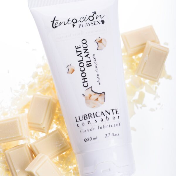 LUBRICANTE CON SABOR A CHOCOLATE BLANCO 80ML TENTACIÓN PLAY SEX - Imagen 3