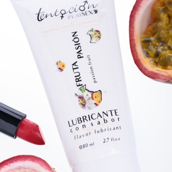 LUBRICANTE CON SABOR A FRUTA DE LA PASIÓN 80ML TENTACIÓN PLAY SEX - Imagen 3