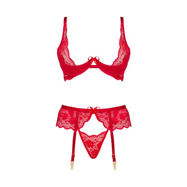 CONJUNTO DE 3 PIEZAS ROSE ROJO BEAUTY NIGHT FASHION - Imagen 13