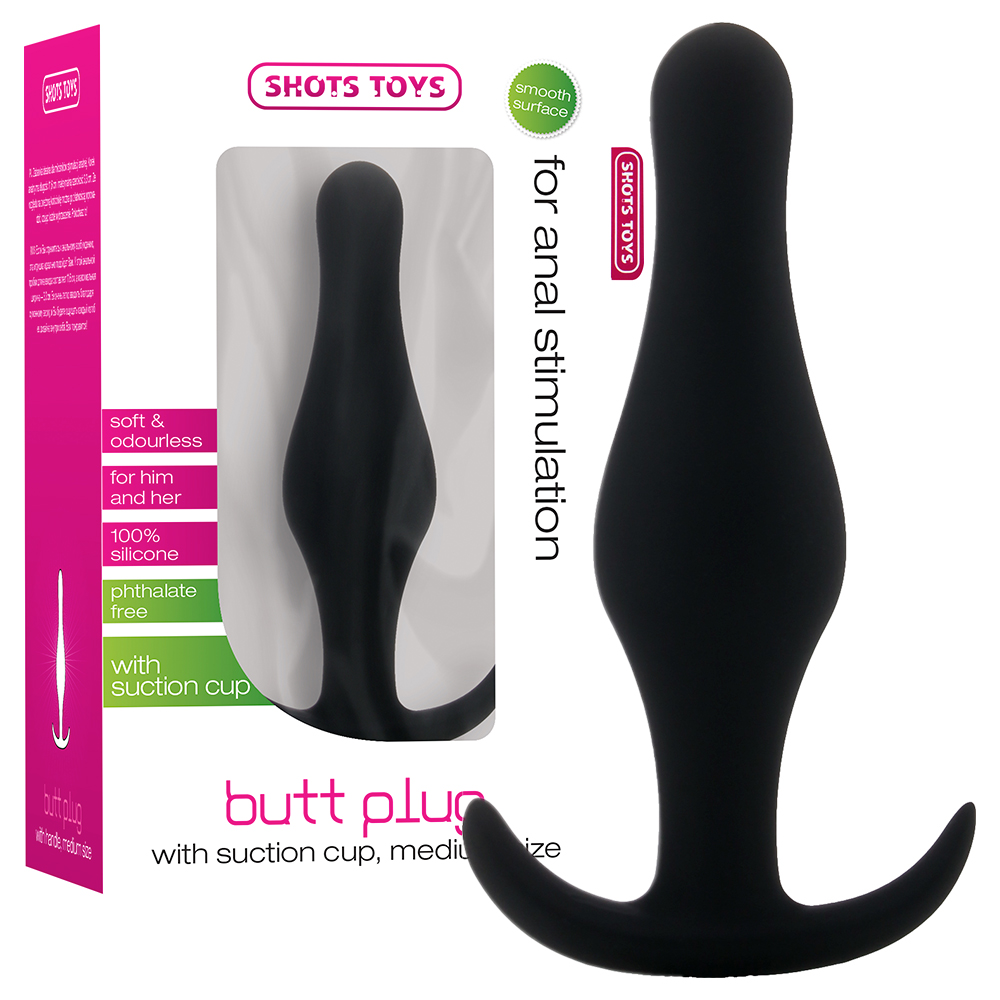 PLUG ANAL BUTT PLUG CON MANGO NEGRO MEDIANO - Imagen 3