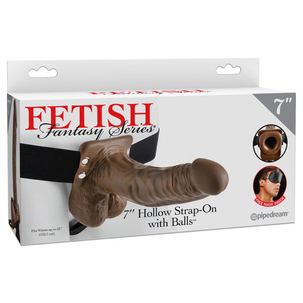 STRAP-ON HUECO CON TESTICULOS 7" FETISH FANTASY SERIES MULATO