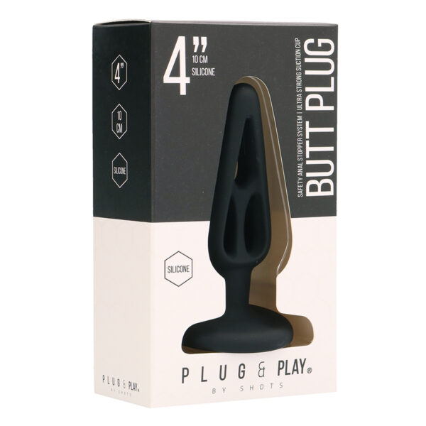 PLUG ANAL EN SILICONA PLUG & PLAY 4” NEGRO - Imagen 3