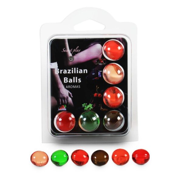 BOLAS LUBRICANTES BESABLES BRAZILIAN BALLS MULTISABORES 6 x 4GR