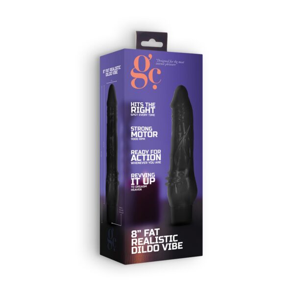 VIBRADOR REALISTA 8" FAT VIBE GC NEGRO - Imagen 4