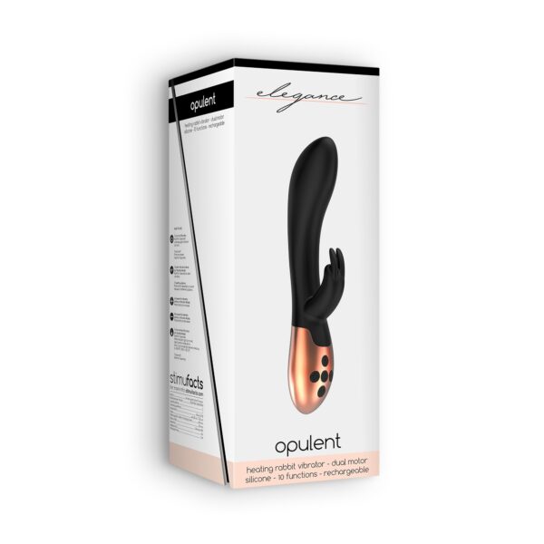 VIBRADOR CON CALENTAMIENTO RECARGABLE OPULENT ELEGANCE NEGRO - Imagen 5