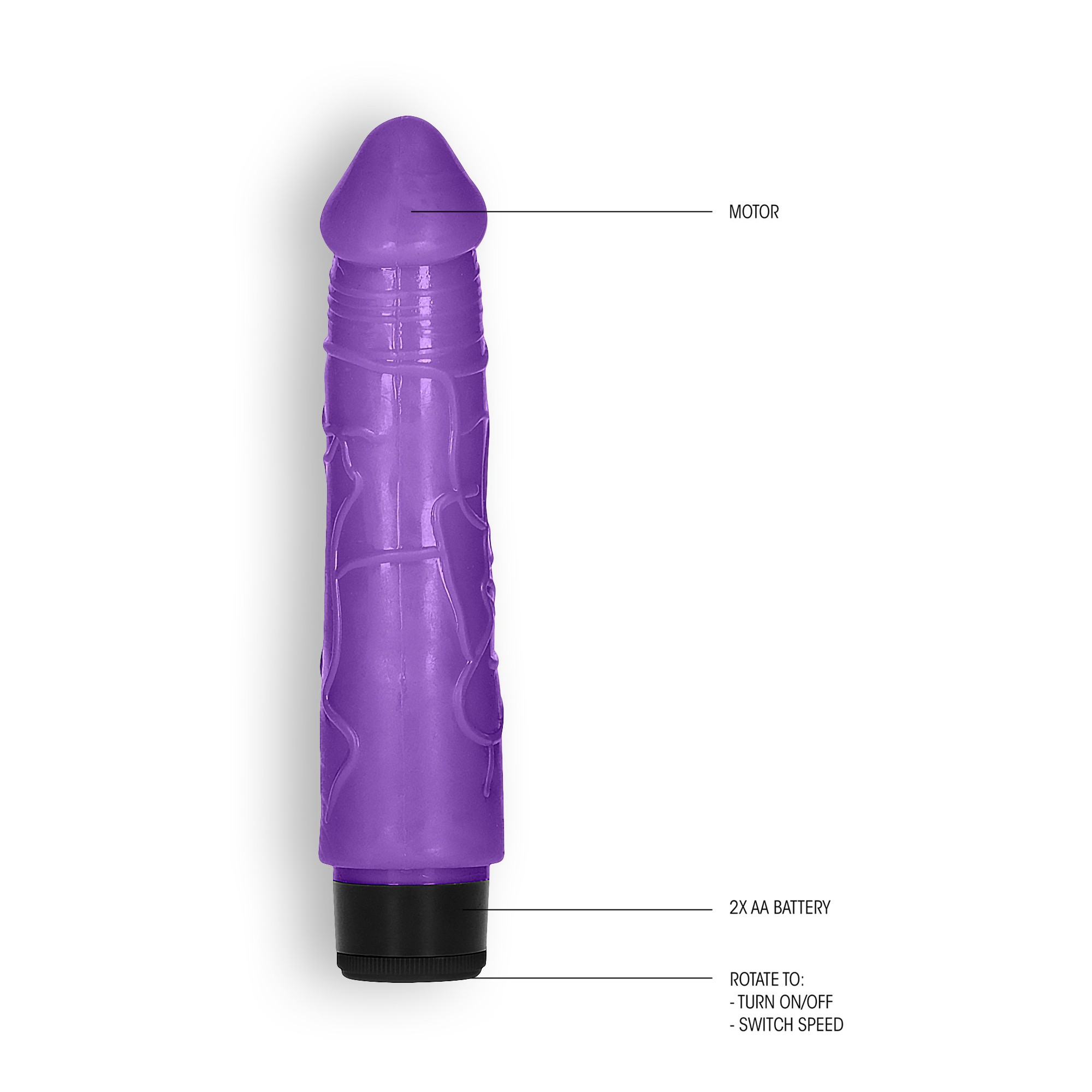 VIBRADOR REALISTA 8" THICK VIBE GC MORADO - Imagen 3