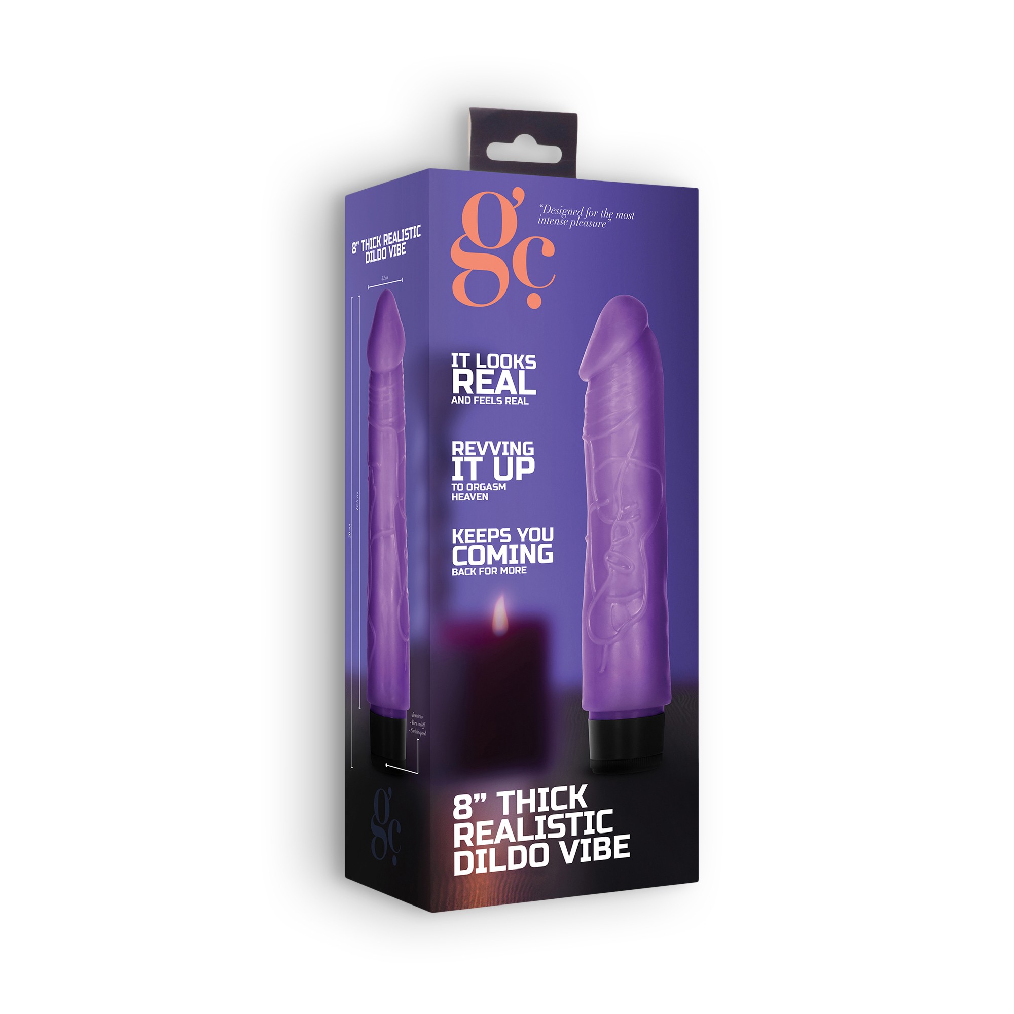 VIBRADOR REALISTA 8" THICK VIBE GC MORADO - Imagen 4