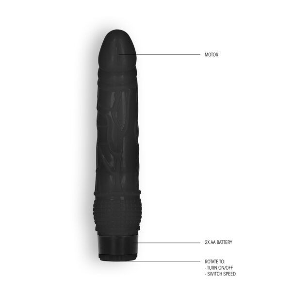 VIBRADOR REALISTA 8" THIN VIBE GC NEGRO - Imagen 3