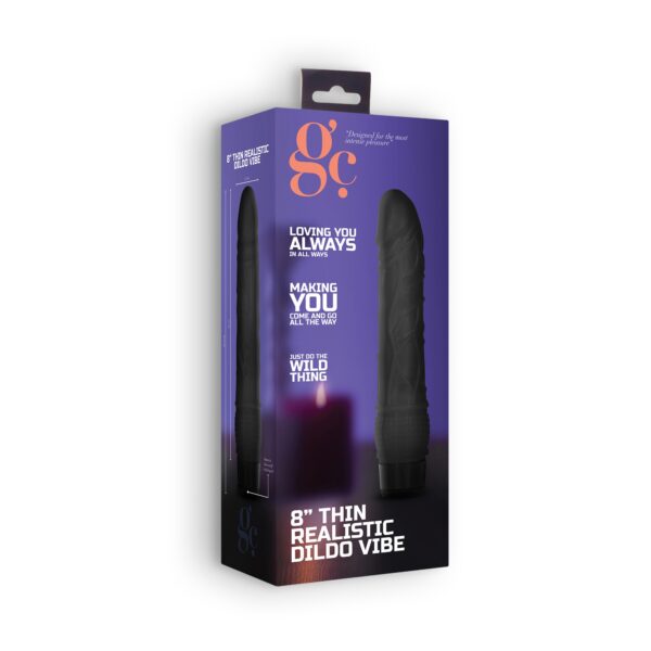 VIBRADOR REALISTA 8" THIN VIBE GC NEGRO - Imagen 4