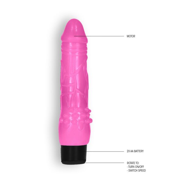 VIBRADOR REALISTA 8" FAT VIBE GC ROSA - Imagen 3