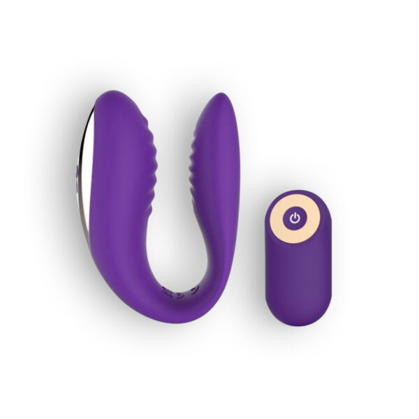 VIBRADOR RECARGABLE PARA PAREJA CON MANDO MORADO TOYZ4LOVERS - Imagen 5
