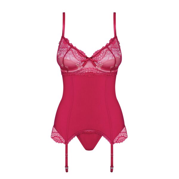 CORSÉ Y TANGA ROSALYNE OBSESSIVE ROJO - Imagen 4