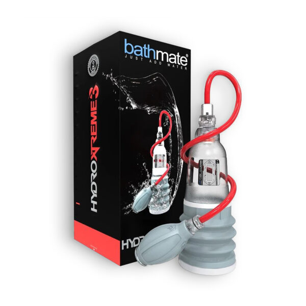 BOMBA PARA EL PENE CON ACCESORIOS BATHMATE HYDROXTREME 3 TRANSPARENTE - Imagen 3