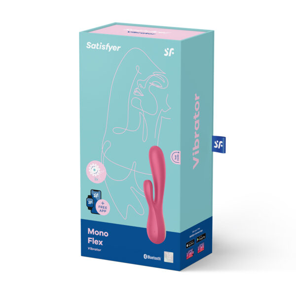 VIBRADOR MONO FLEX CON APP Y BLUETOOTH SATISFYER ROJO - Imagen 4