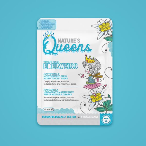 MASCARILLA DE TEJIDO FACIAL MATIFICANTE NATURE’S QUEENS EDELWEISS 25ML - Imagen 6