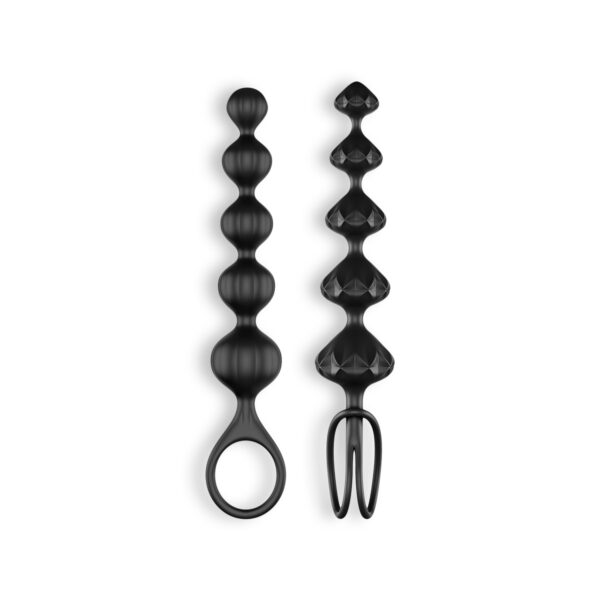 CONJUNTO DE 2 TIRAS LOVE BEADS SATISFYER NEGRAS - Imagen 3