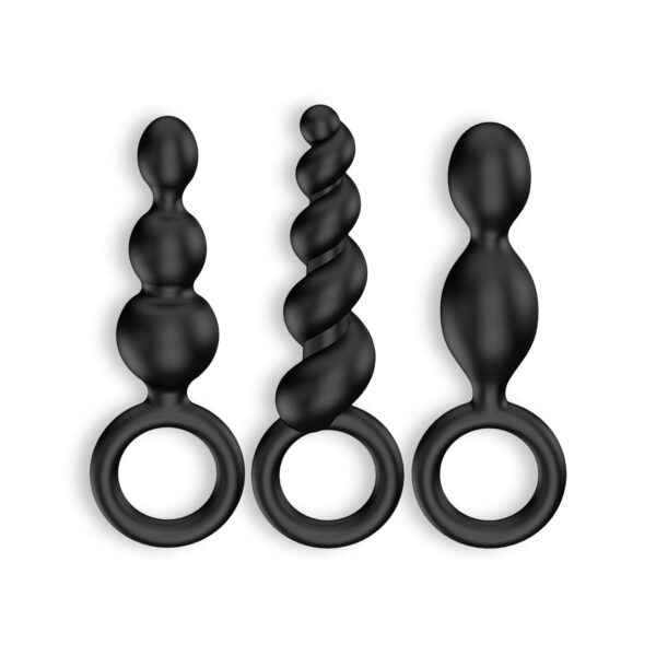 CONJUNTO DE 3 PLUGS ANALES BOOTY CALL SATISFYER NEGROS - Imagen 5