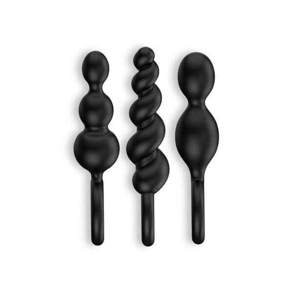 CONJUNTO DE 3 PLUGS ANALES BOOTY CALL SATISFYER NEGROS - Imagen 3