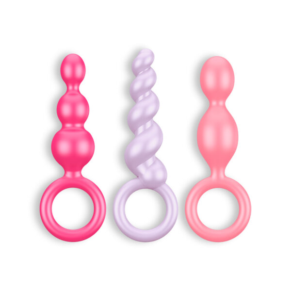 CONJUNTO DE 3 PLUGS ANALES BOOTY CALL SATISFYER COLORIDOS - Imagen 5