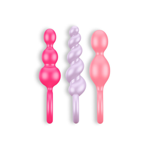 CONJUNTO DE 3 PLUGS ANALES BOOTY CALL SATISFYER COLORIDOS - Imagen 3