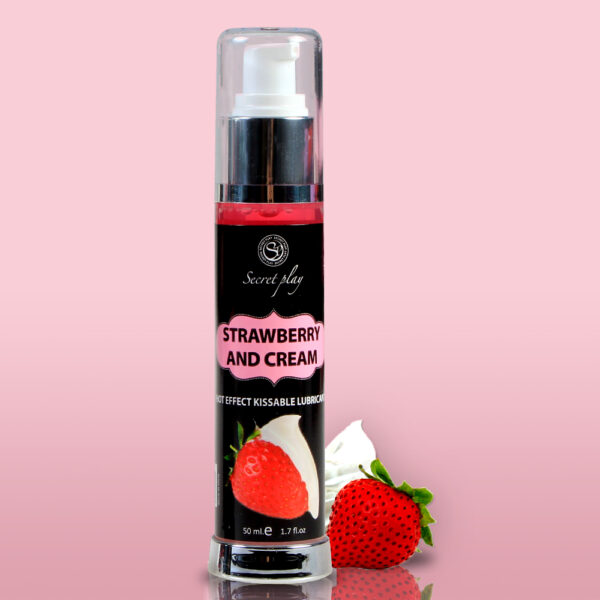 LUBRICANTE DE EFECTO CALOR CON SABOR A FRESA CON NATAS 50 ML SECRET PLAY - Imagen 4