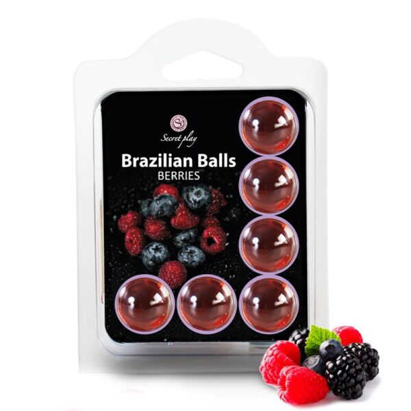 BOLAS LUBRICANTES BESABLES BRAZILIAN BALLS SABOR A FRUTAS DEL BOSQUE 6 X 4GR - Imagen 3