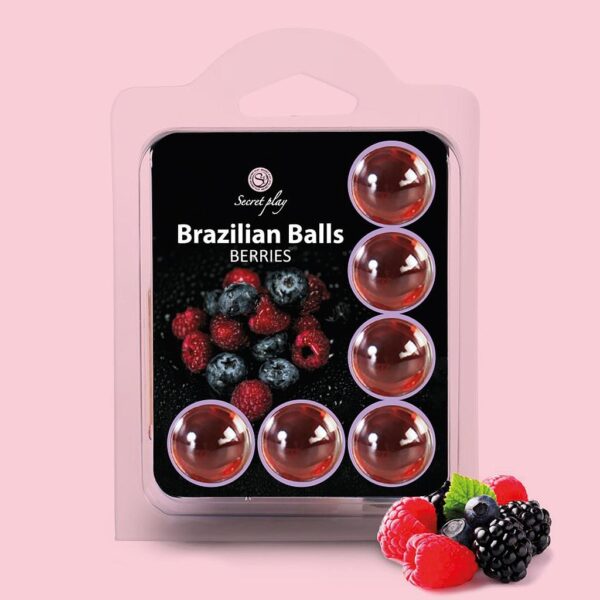 BOLAS LUBRICANTES BESABLES BRAZILIAN BALLS SABOR A FRUTAS DEL BOSQUE 6 X 4GR - Imagen 4