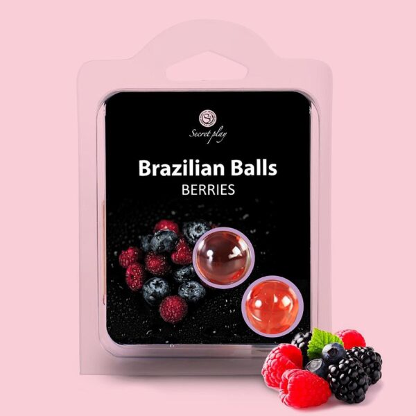 BOLAS LUBRICANTES BESABLES BRAZILIAN BALLS SABOR A FRUTAS DEL BOSQUE 2 x 4GR - Imagen 4