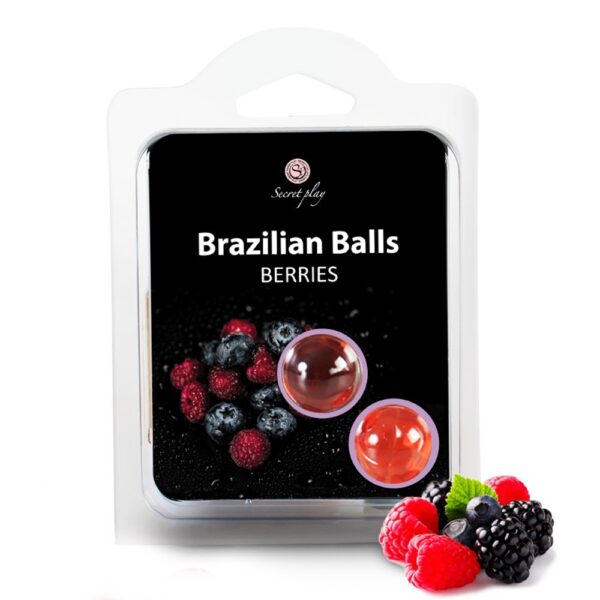 BOLAS LUBRICANTES BESABLES BRAZILIAN BALLS SABOR A FRUTAS DEL BOSQUE 2 x 4GR - Imagen 3