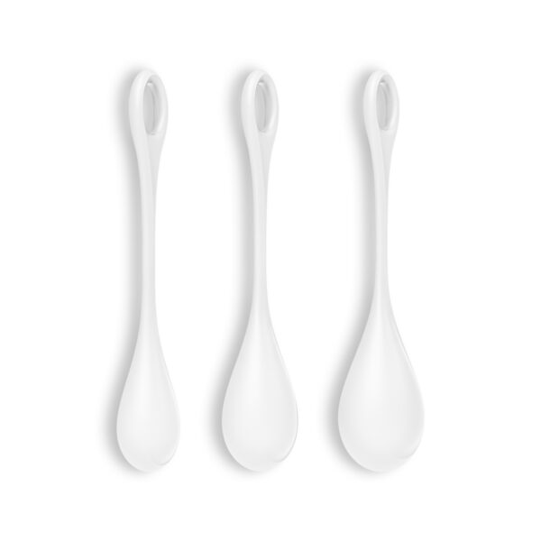 CONJUNTO DE 3 BOLAS KEGEL YONI POWER 1 SATISFYER BLANCAS - Imagen 3