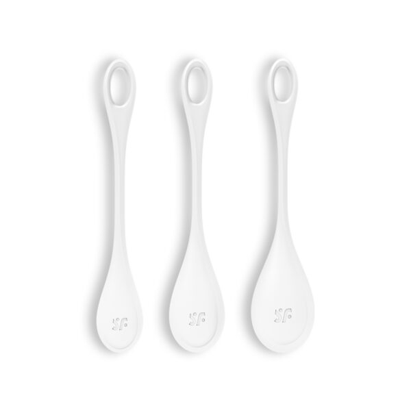 CONJUNTO DE 3 BOLAS KEGEL YONI POWER 1 SATISFYER BLANCAS - Imagen 4