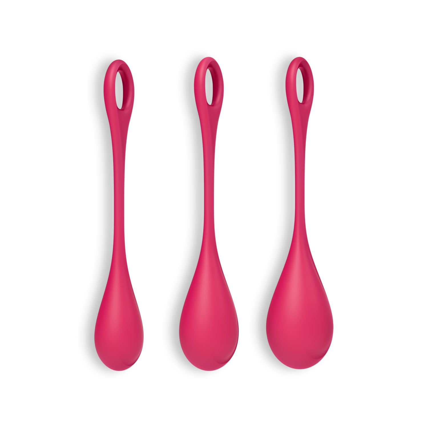 CONJUNTO DE 3 BOLAS KEGEL YONI POWER 1 SATISFYER ROJAS - Imagen 3