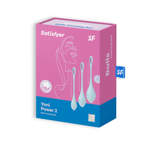 CONJUNTO DE 3 BOLAS KEGEL YONI POWER 2 SATISFYER AZULES - Imagen 5