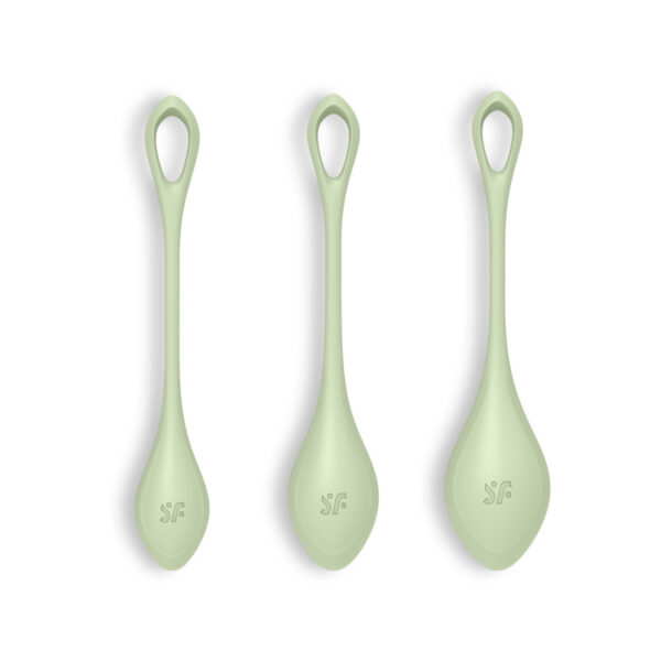 CONJUNTO DE 3 BOLAS KEGEL YONI POWER 2 SATISFYER VERDES - Imagen 4