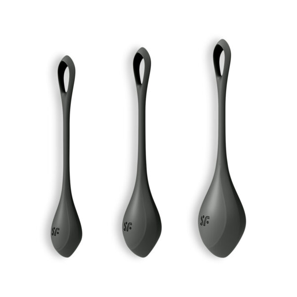 CONJUNTO DE 3 BOLAS KEGEL YONI POWER 2 SATISFYER NEGRAS - Imagen 6