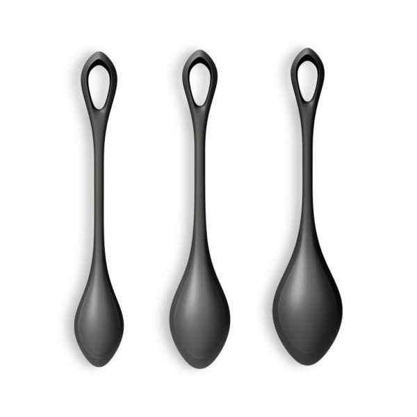 CONJUNTO DE 3 BOLAS KEGEL YONI POWER 2 SATISFYER NEGRAS - Imagen 3