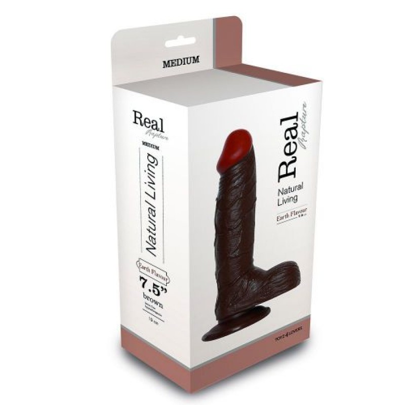 PENE REALÍSTICO REAL RAPTURE EARTH FLAVOUR 7.5'' NEGRO - Imagen 3