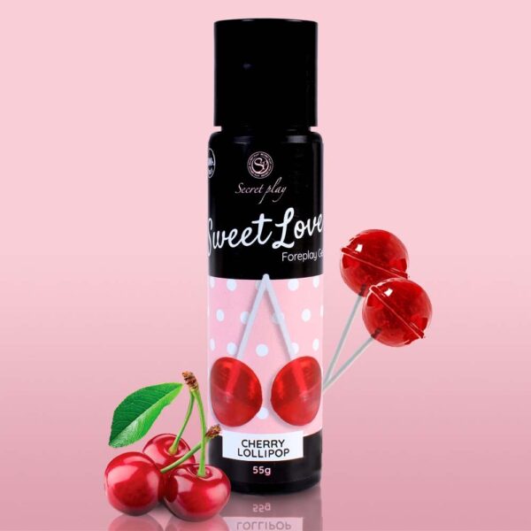 GEL LUBRICANTE CON SABOR A PIRULITO DE CEREZA SWEET LOVE SECRET PLAY 60ML - Imagen 4