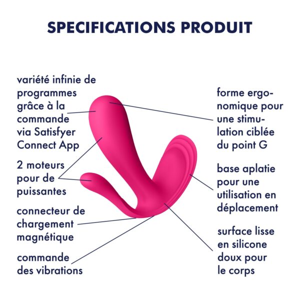 ESTIMULADOR DEL PUNTO-G Y ANAL TOP SECRET + CON APP SATISFYER ROSA - Imagen 9