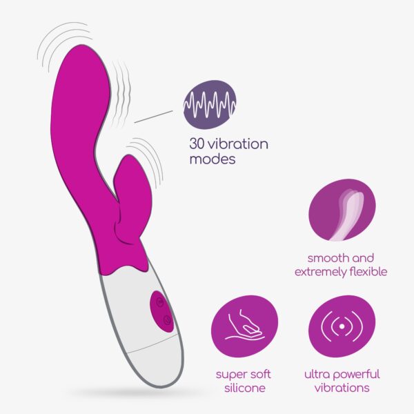 VIBRADOR CON ESTIMULADOR DE CLÍTORIS CHERIE Y LUBRICANTE DE BASE AGUA INCLUIDO CRUSHIOUS - Imagen 6