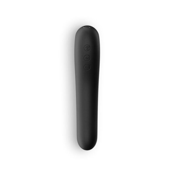 VIBRADOR DUAL KISS SATISFYER NEGRO - Imagen 3