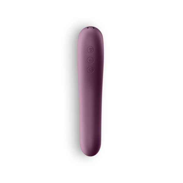 VIBRADOR DUAL KISS SATISFYER BURDEOS - Imagen 3