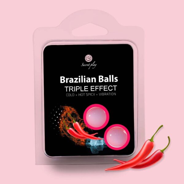 BOLAS LUBRICANTES BRAZILIAN BALLS EFECTO TRIPLO 2 X 4GR - Imagen 5