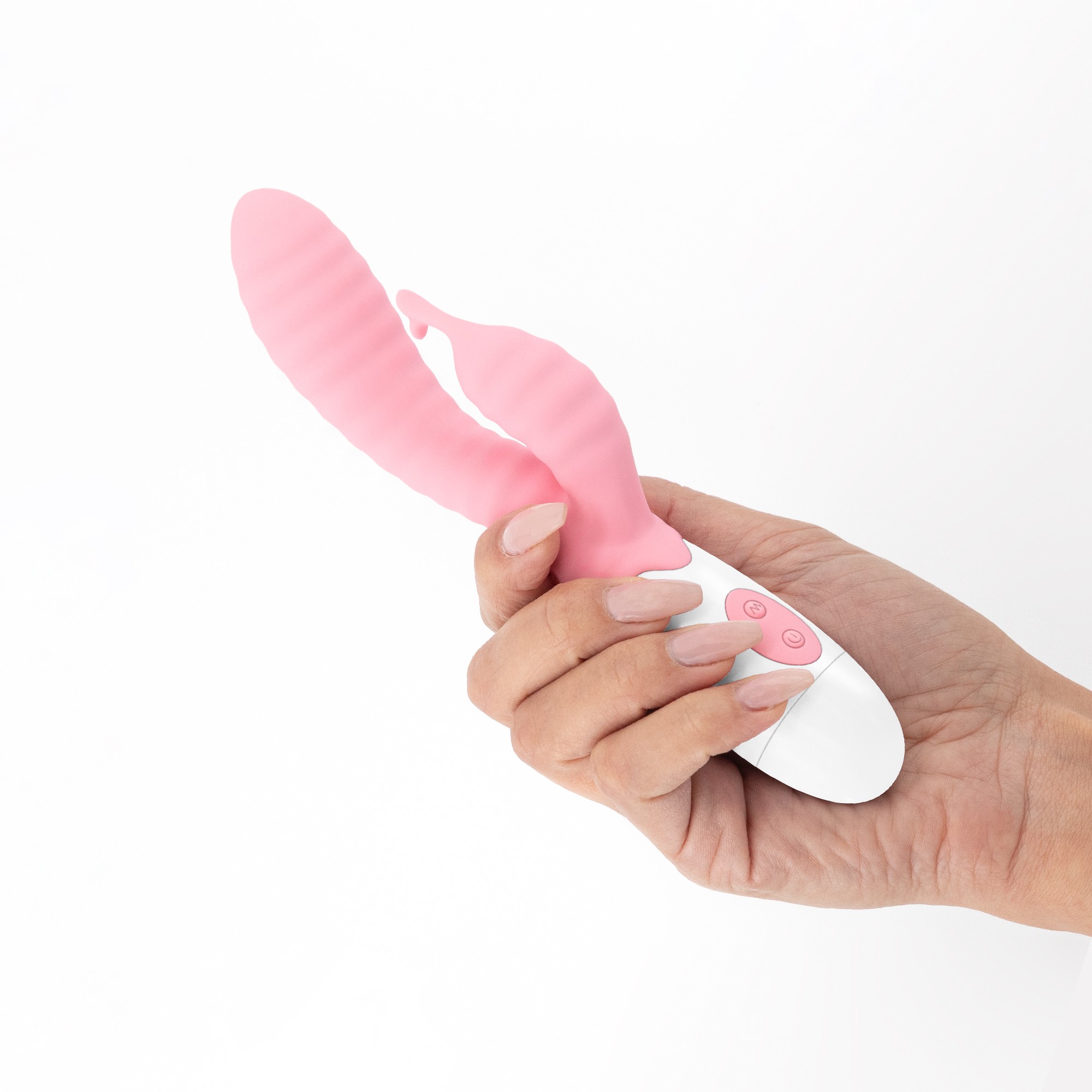 VIBRADOR CON ESTIMULADOR DE CLÍTORIS GUMMIE ROSA Y LUBRICANTE DE BASE AGUA INCLUIDO CRUSHIOUS - Imagen 5