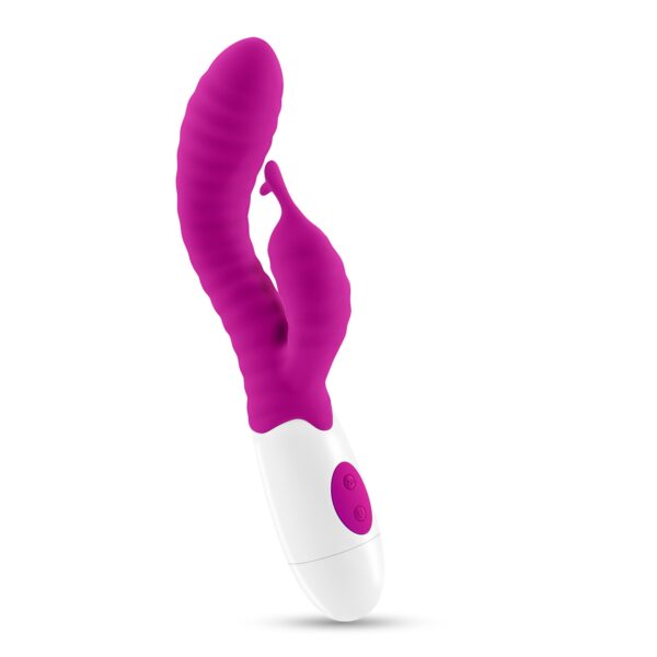 VIBRADOR CON ESTIMULADOR DE CLÍTORIS GUMMIE MORADO Y LUBRICANTE DE BASE AGUA INCLUIDO CRUSHIOUS - Imagen 4