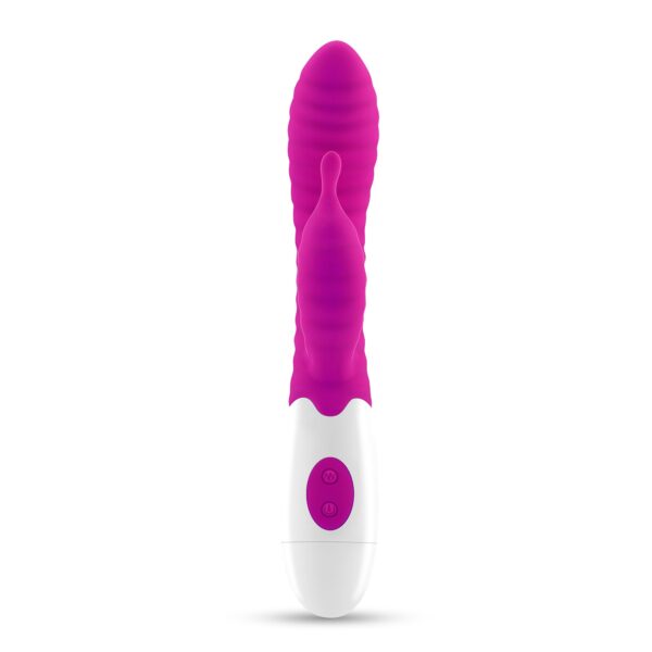 VIBRADOR CON ESTIMULADOR DE CLÍTORIS GUMMIE MORADO Y LUBRICANTE DE BASE AGUA INCLUIDO CRUSHIOUS - Imagen 5