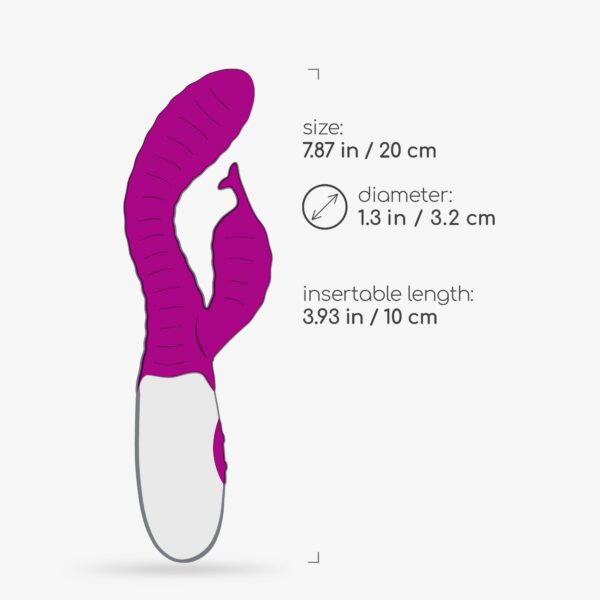 VIBRADOR CON ESTIMULADOR DE CLÍTORIS GUMMIE MORADO Y LUBRICANTE DE BASE AGUA INCLUIDO CRUSHIOUS - Imagen 9