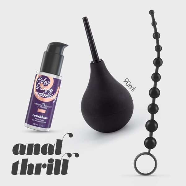 ANAL THRILL DUCHA ANAL 90ML CON LUBRICANTE ANAL 50ML Y CADENA ANAL DE 10 PERLAS CRUSHIOUS - Imagen 10